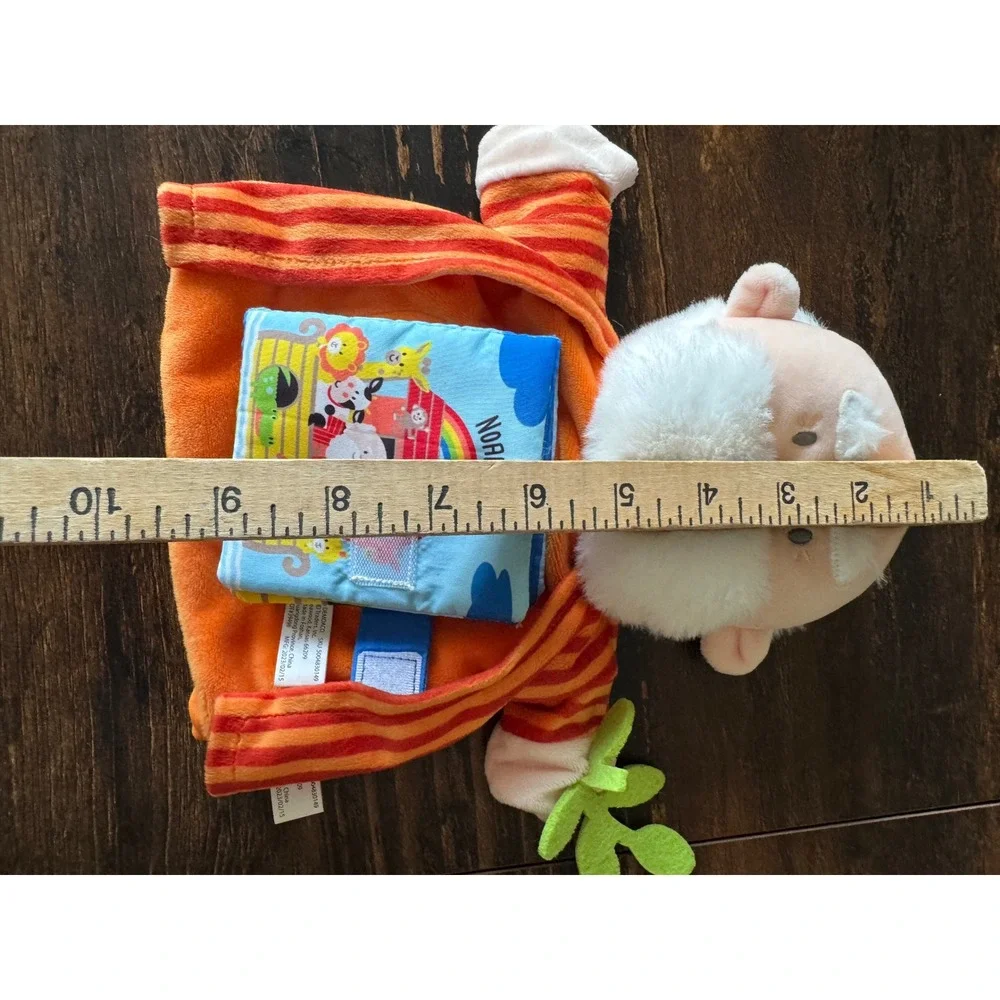 Demdaco Noahs Ark Plush Hand Puppet with Attached Fabric Story Book Toy